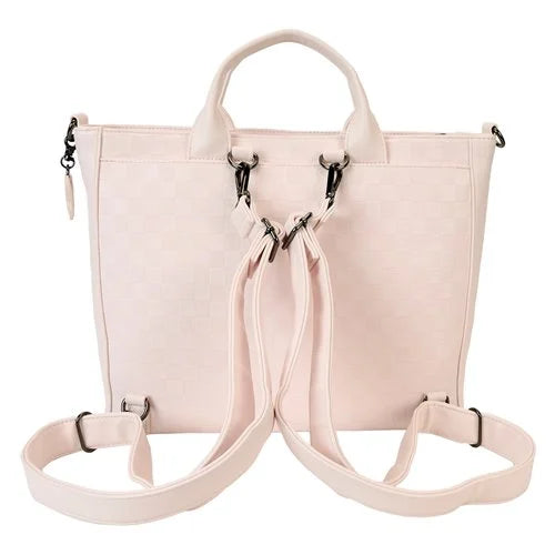 Pink Disney Minnie Ear Checkerboard Convertible Tote Bag