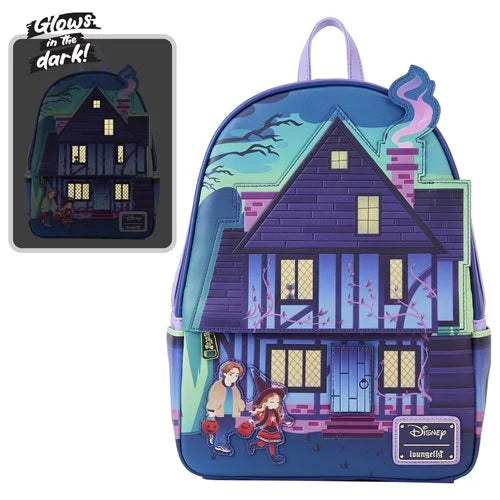 Loungefly Hocus Pocus Sanderson Sisters house Glow in the Dark Mini Backpack