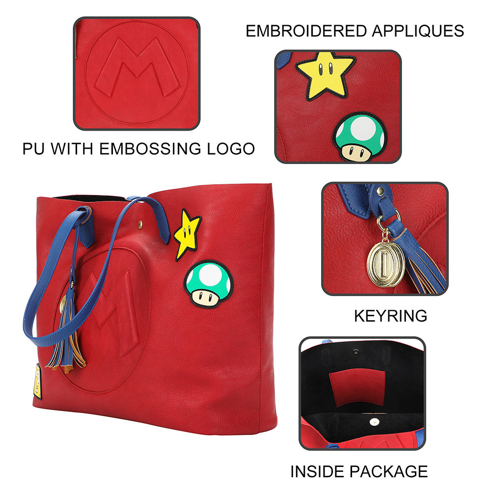 BioWorld Super Mario Mixed Icons Tote Bag