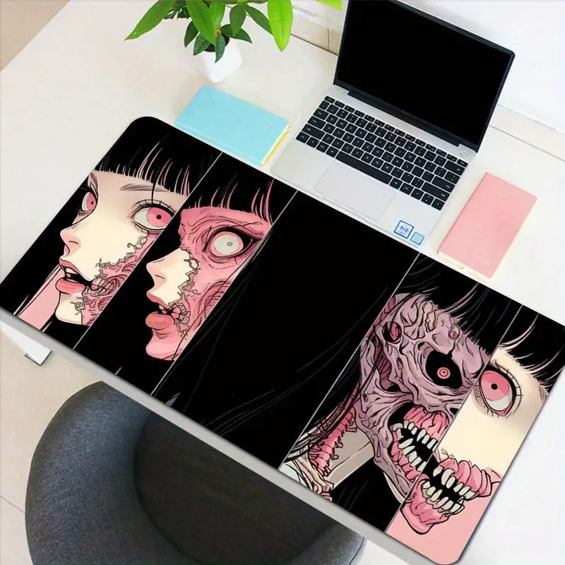 Junji Inspired Horror Artwork Desk Mat