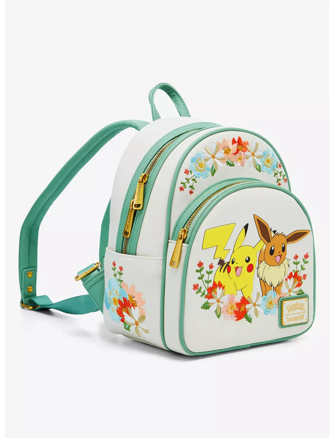 Loungefly Pokémon Pikachu and Eevee Floral Mini Backpack