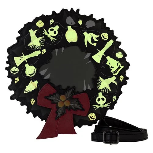 The Nightmare Before Christmas Wreath Glow-in-the-Dark Crossbody Purse