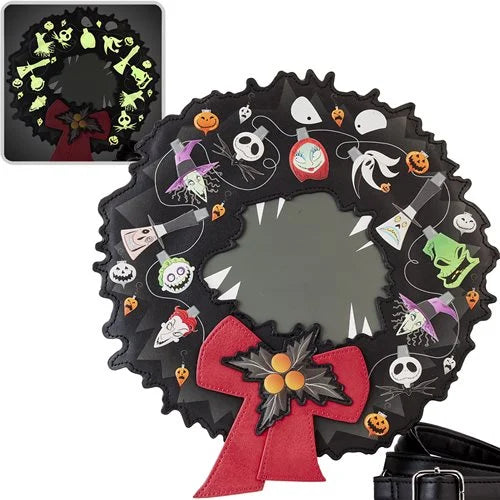 The Nightmare Before Christmas Wreath Glow-in-the-Dark Crossbody Purse