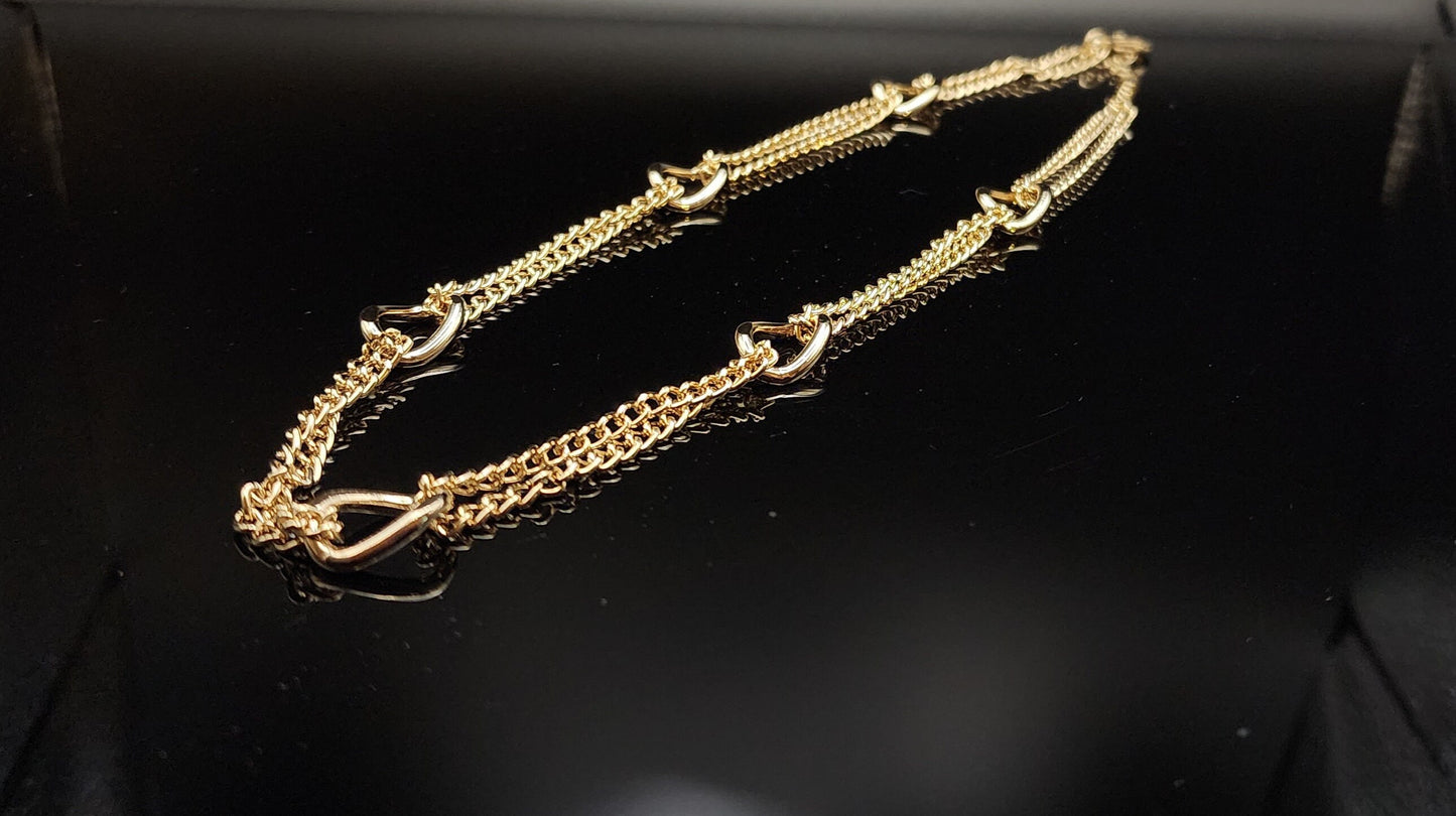 Gold Double Chain Necklace