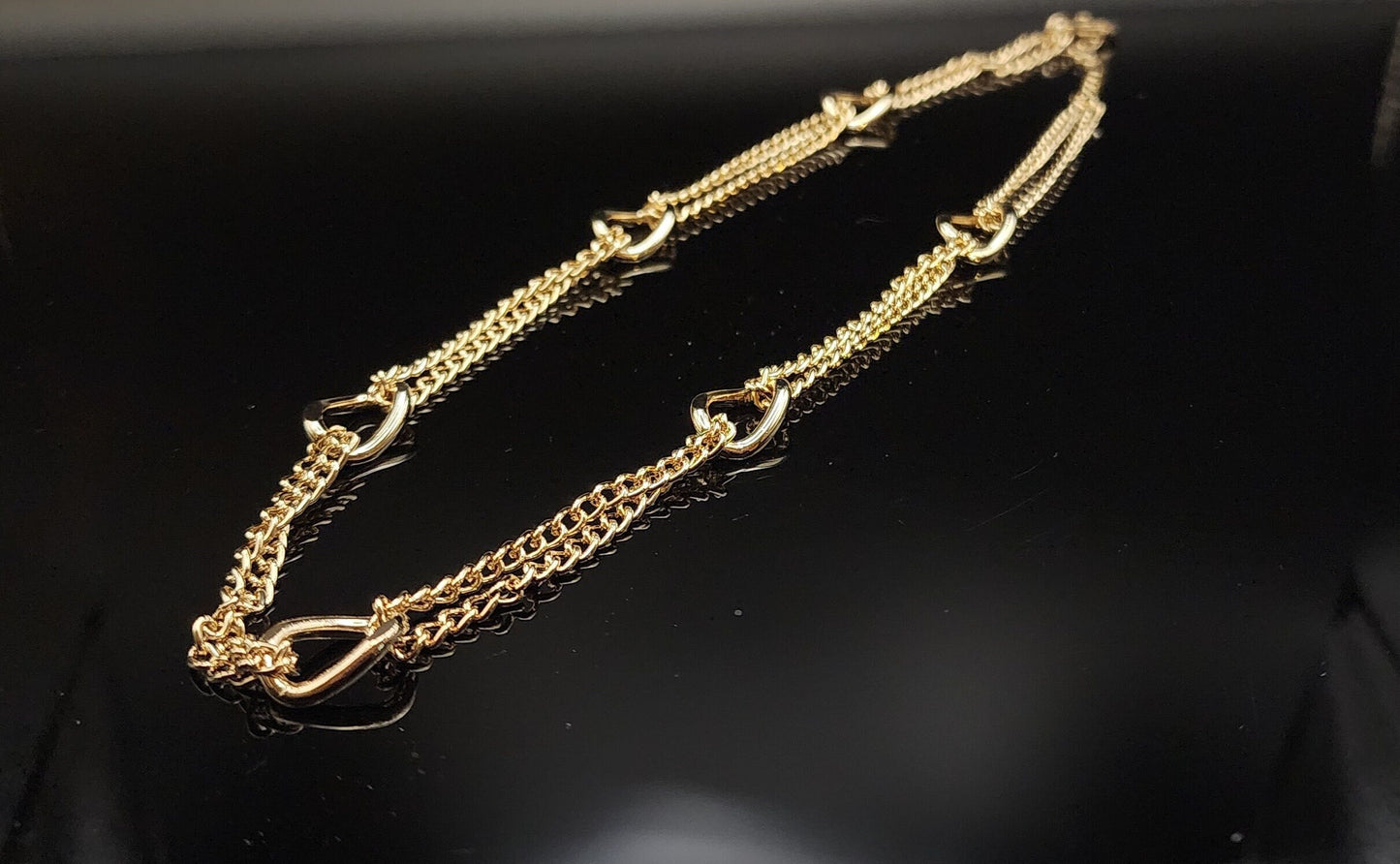 Gold Double Chain Necklace