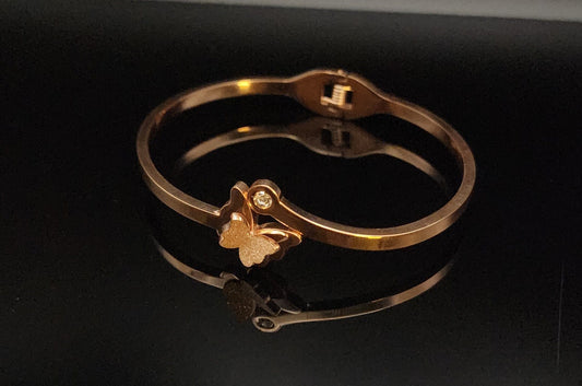 18k GOLD Plated Stainless Steel Butterfly Bracelet
